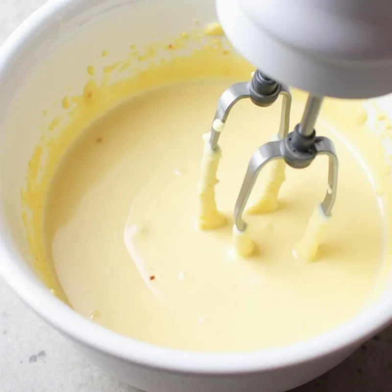 Mixing ingredients for homemade vegan ice cream