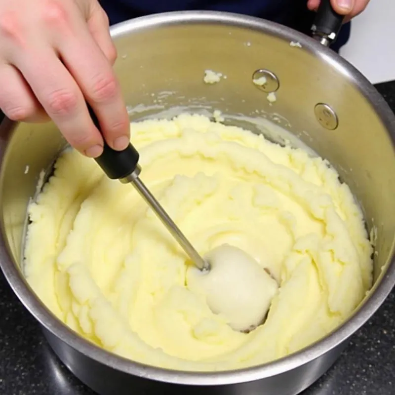 Mixing Vegan Mashed Potatoes