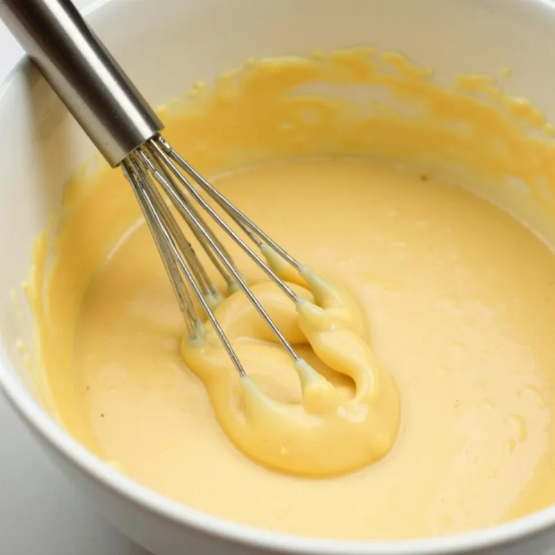 Mixing Vegan Pancake Batter in a Bowl