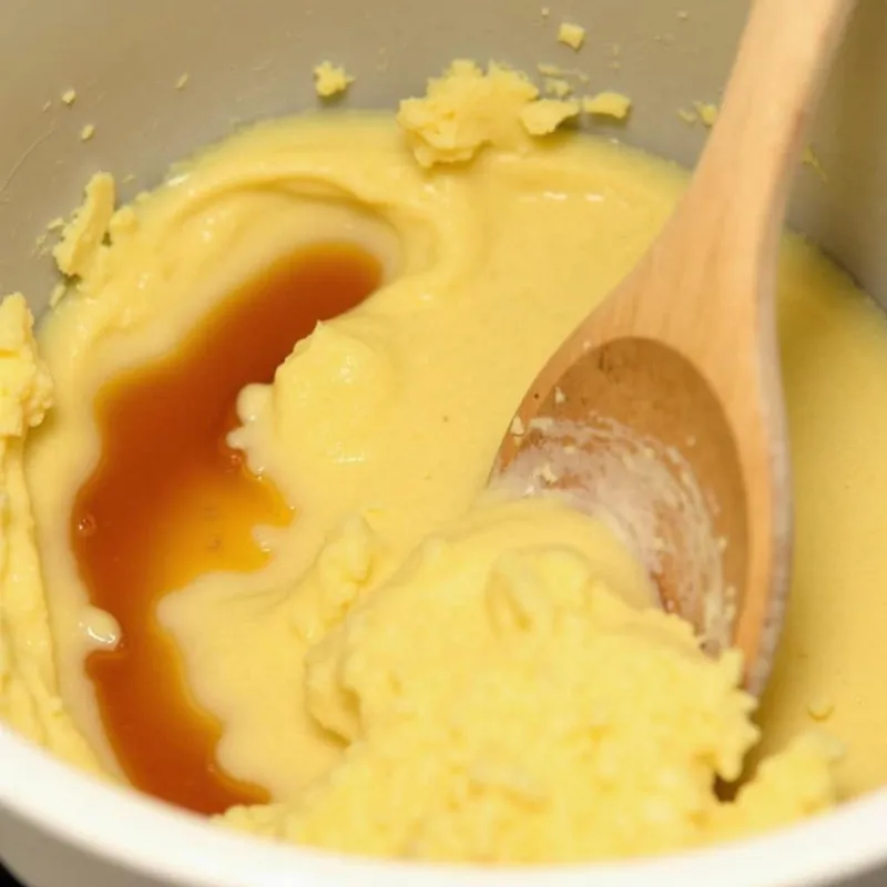 Mixing wet ingredients for vegan oat banana cookies