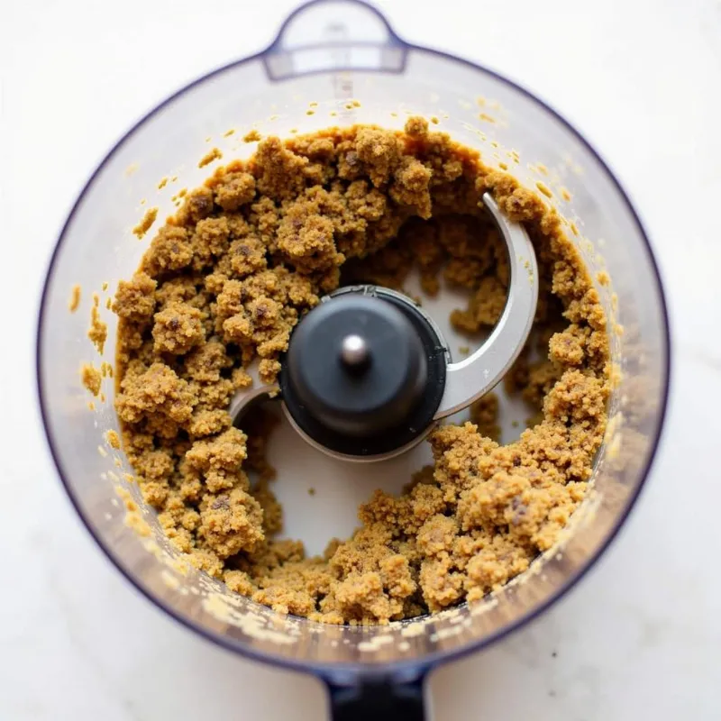 Mushroom burger mixture in a food processor