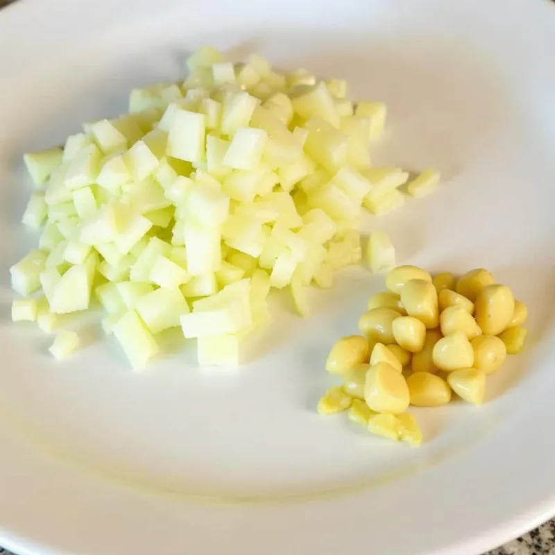 Chopped onion and garlic