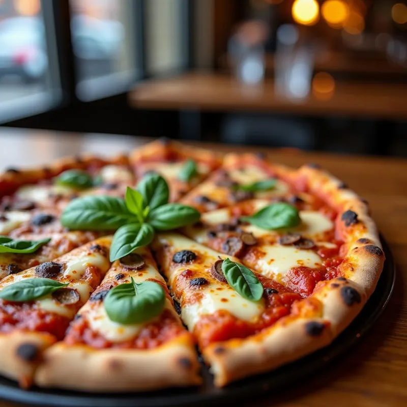 Vegan pizza at Paulie Gees, Columbus Ohio