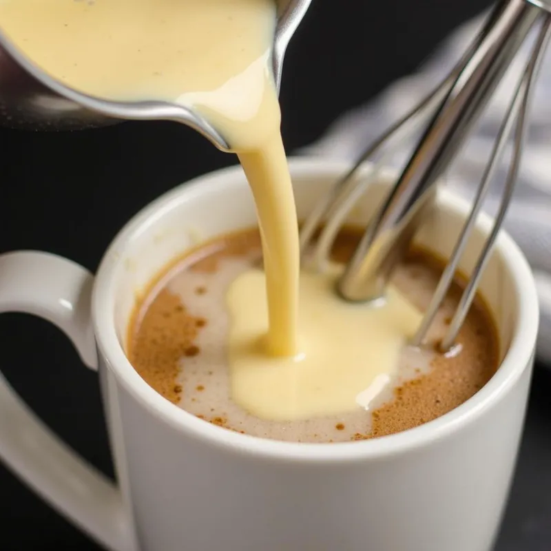 Pouring Cashew Milk into Chestnut Praline Latte