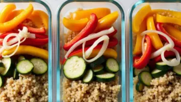 Colorful Quinoa Salad Jars with Roasted Veggies