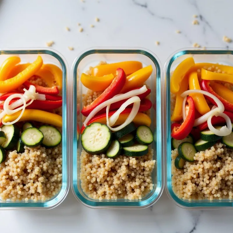 Colorful Quinoa Salad Jars with Roasted Veggies