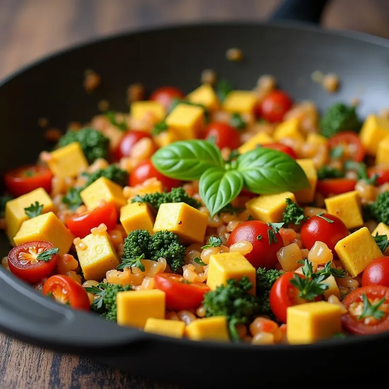 Rainbow tofu scramble