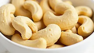 Raw organic cashews in a bowl