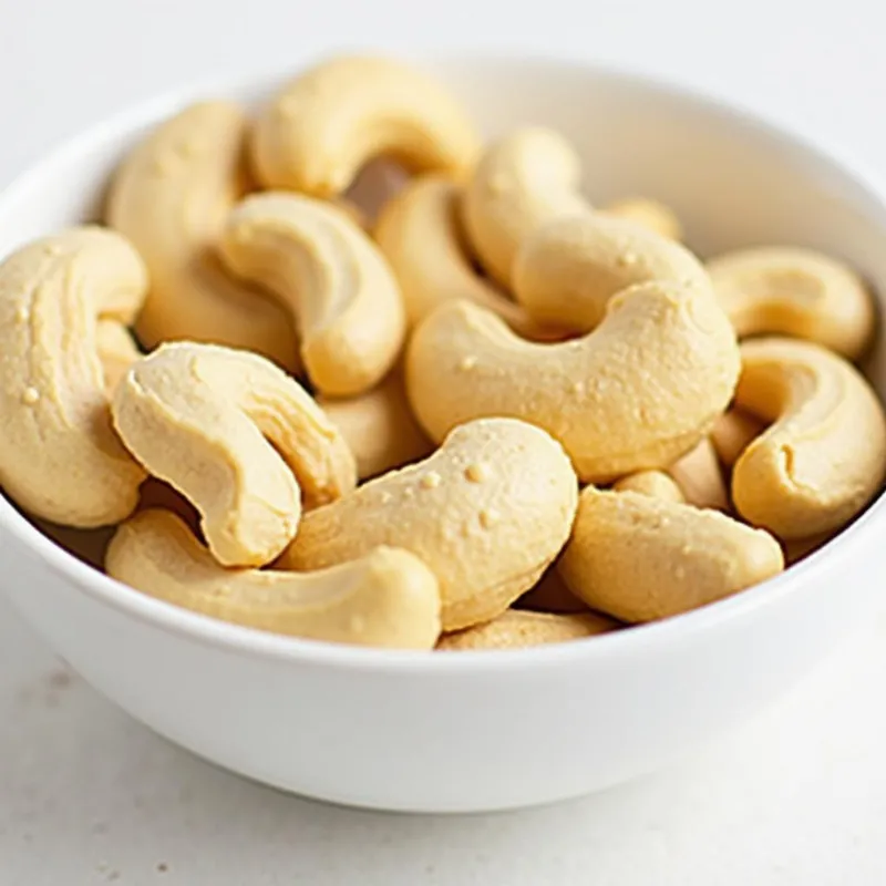 Raw organic cashews in a bowl