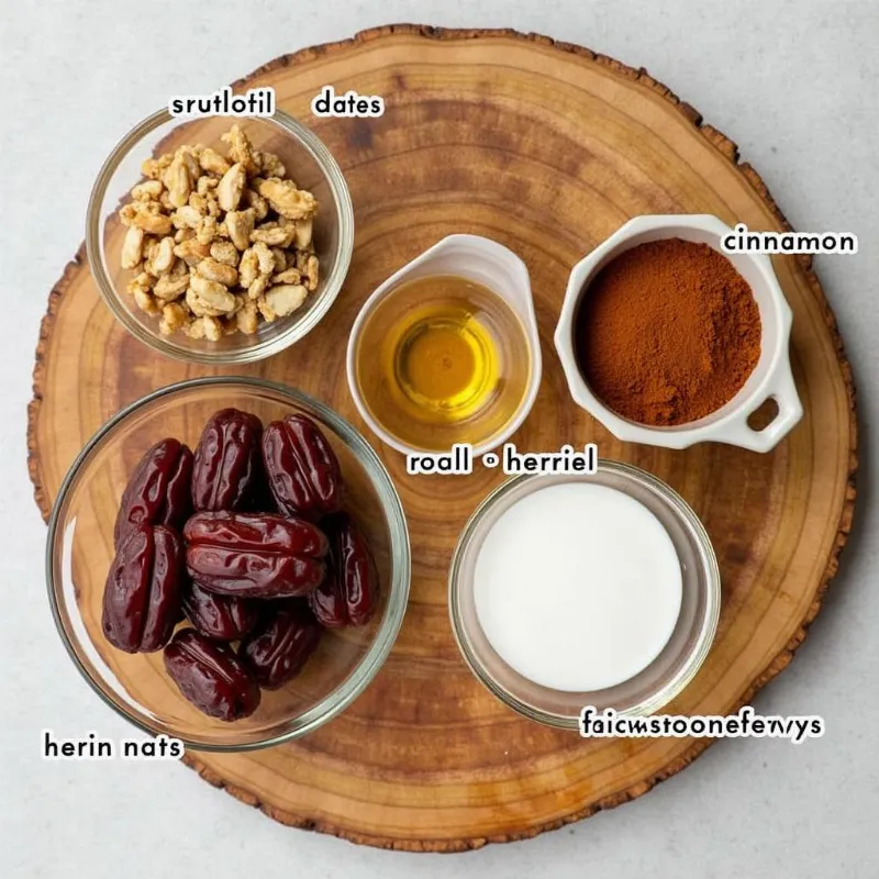 Raw vegan ingredients for cinnamon rolls