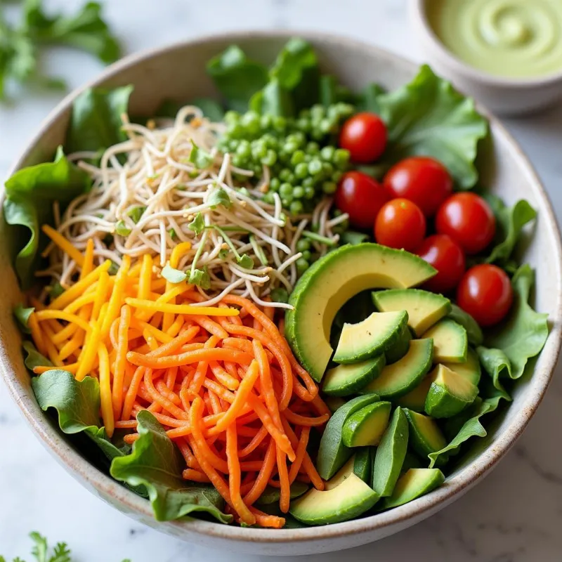 Colorful Raw Vegan Salad Platter