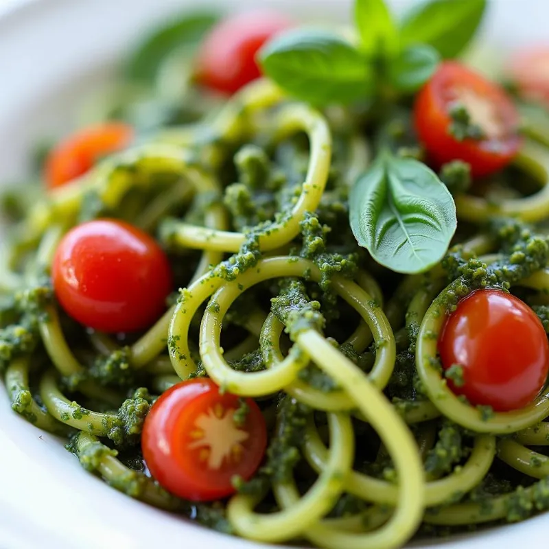 Raw Vegan Zucchini Pasta with Pesto