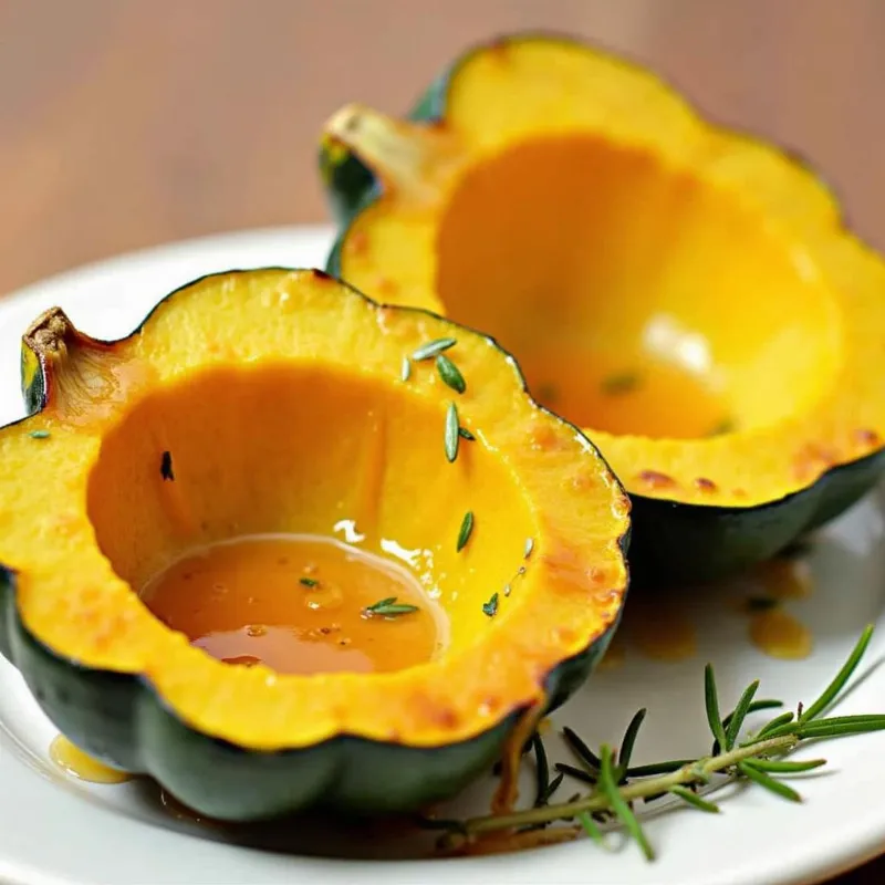 Roasted acorn squash halves