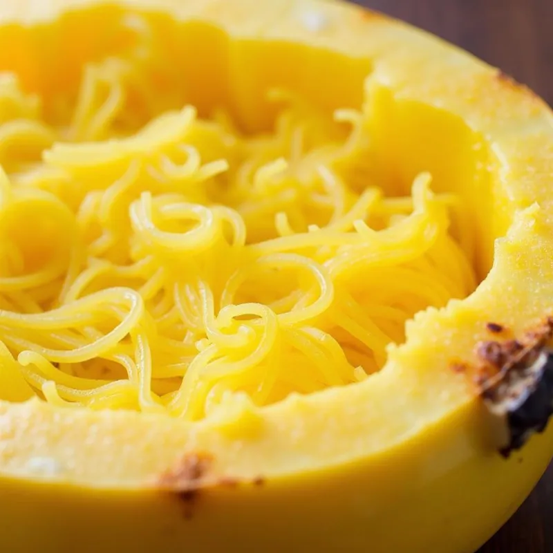 Perfectly roasted spaghetti squash with crispy edges