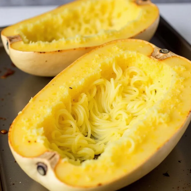 Roasted spaghetti squash halves