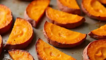 Vegan Roasted Sweet Potato Slices