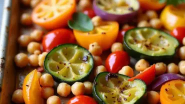 Colorful Roasted Vegetable and Chickpea Fiesta