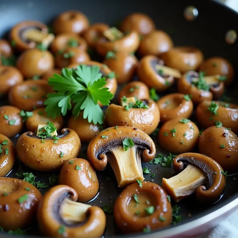 Vegan Sauteed Mushrooms with Garlic and Herbs