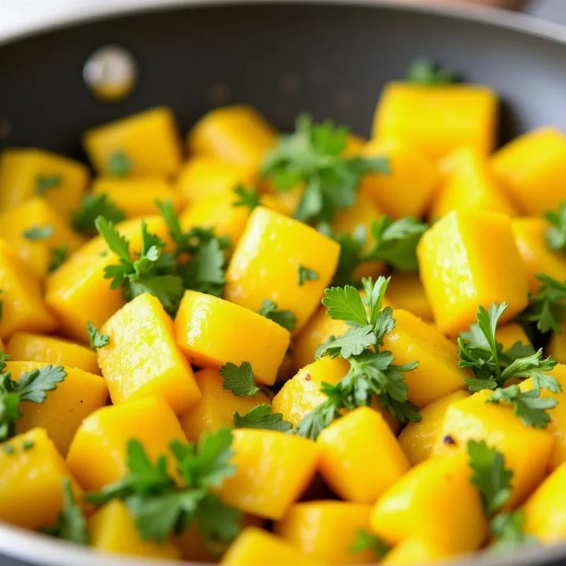 Vegan sauteed summer squash with garlic and parsley