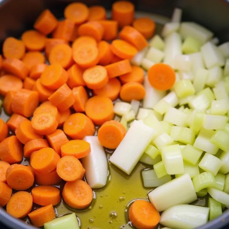 Sauteed Vegetables for Vegan Bean Soup