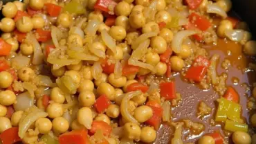 Sautéed Vegetables and Spices for Vegan Black Eyed Peas