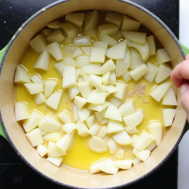 Sautéing Onions and Garlic for Vegan Mushroom Soup