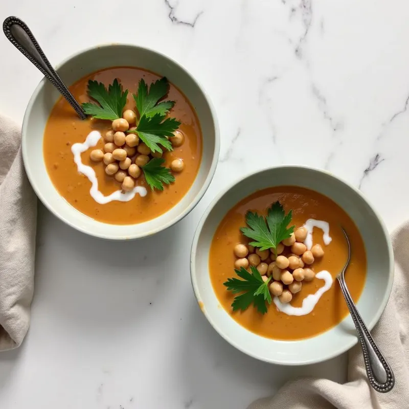 Vegan black eyed pea soup ready to serve