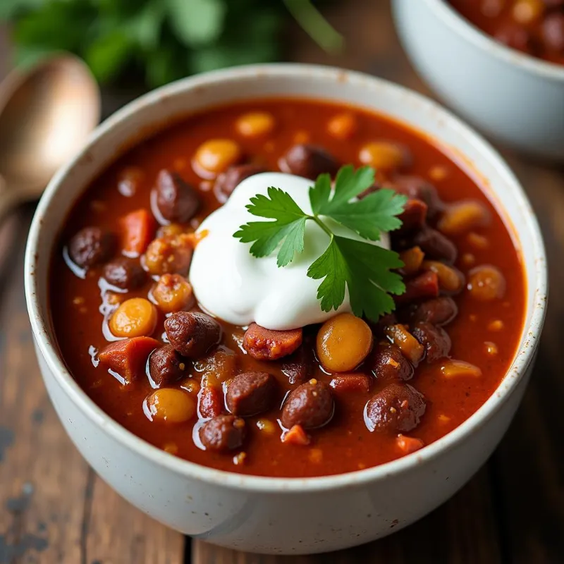 Serving Vegan Chili