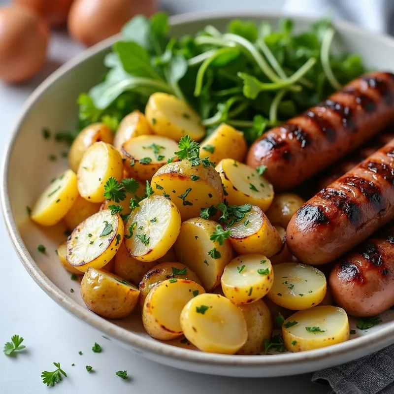 Serving Vegan German Potato Salad