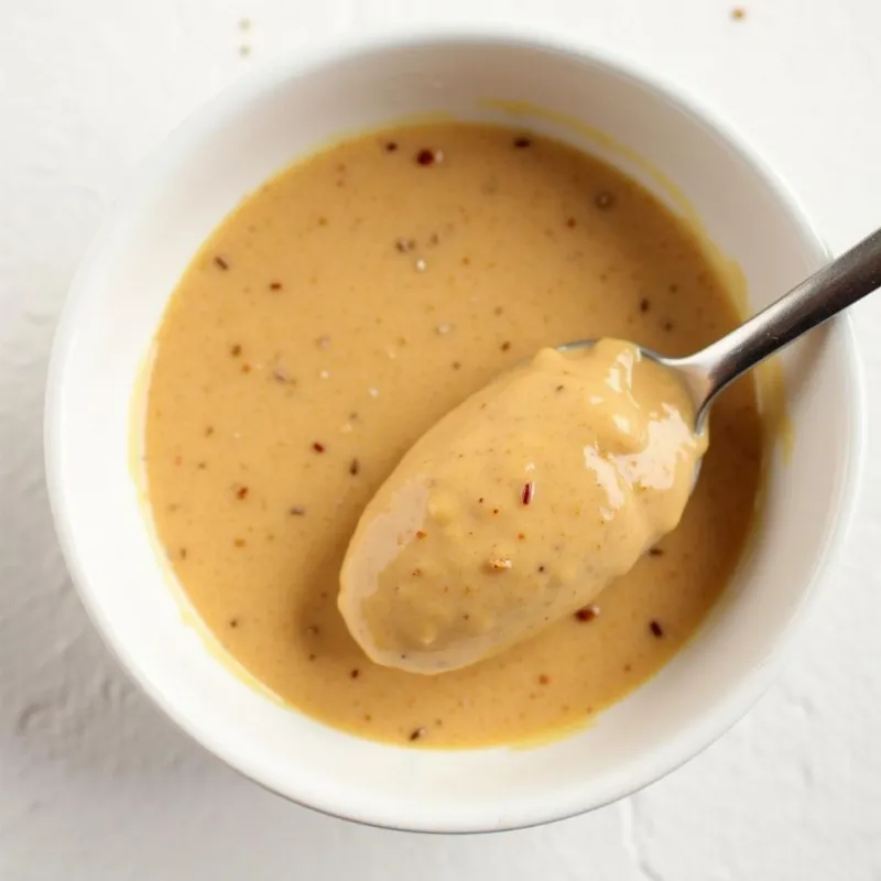 Sesame peanut sauce in a bowl