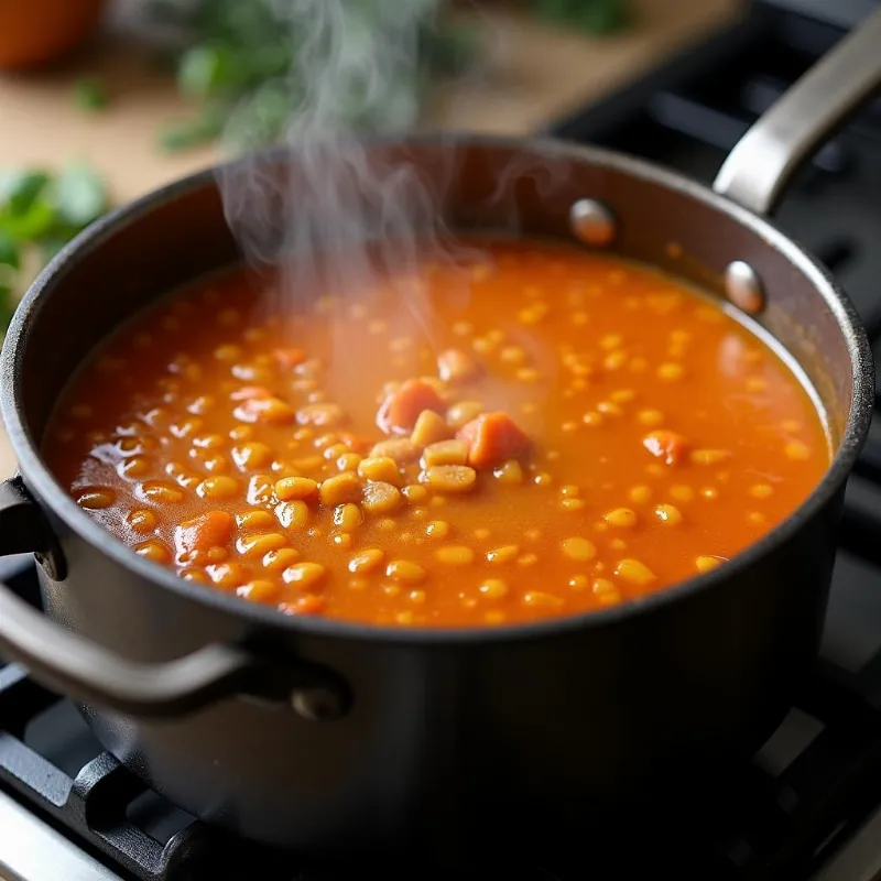 Simmering Red Lentil Soup