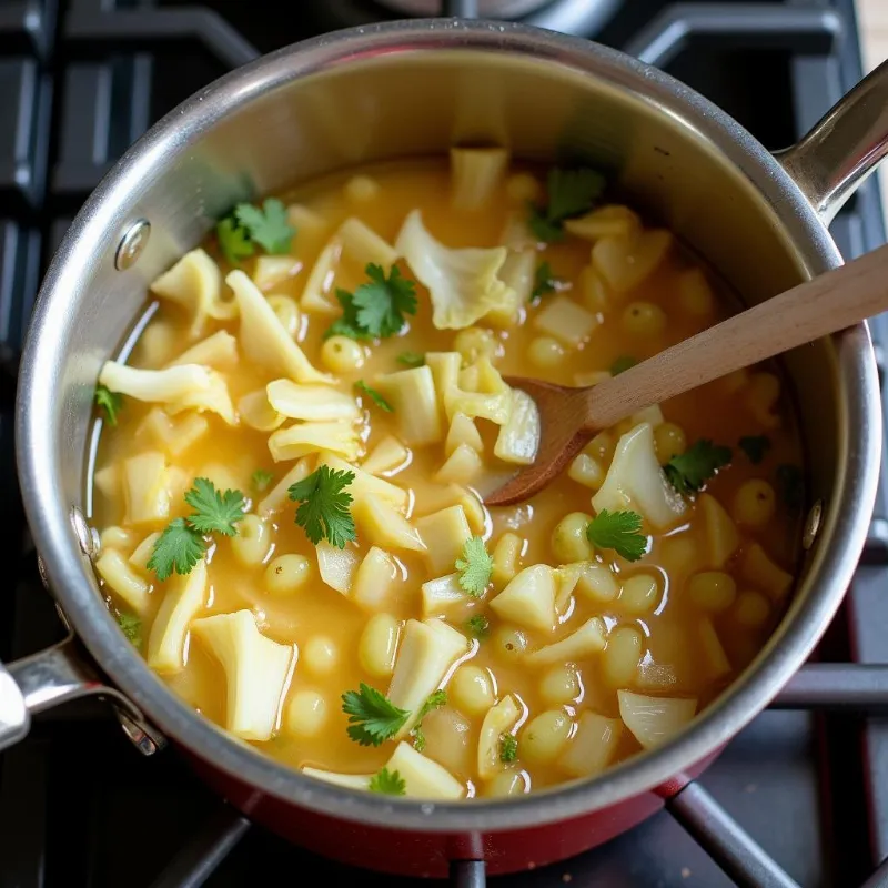 Simmering Vegan Cabbage Soup