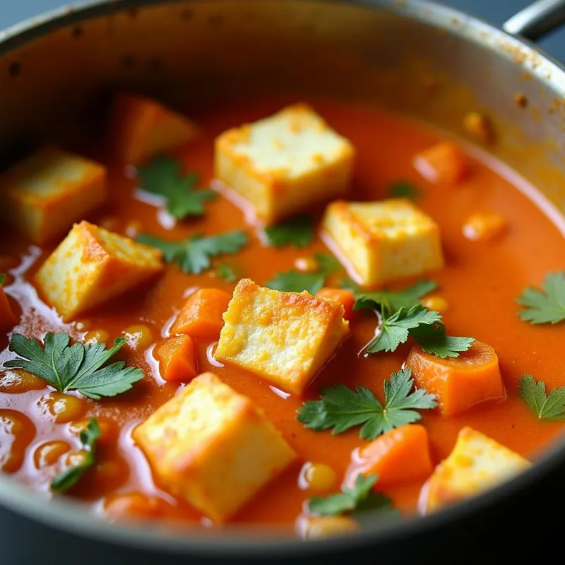 Simmering Vegan Red Curry