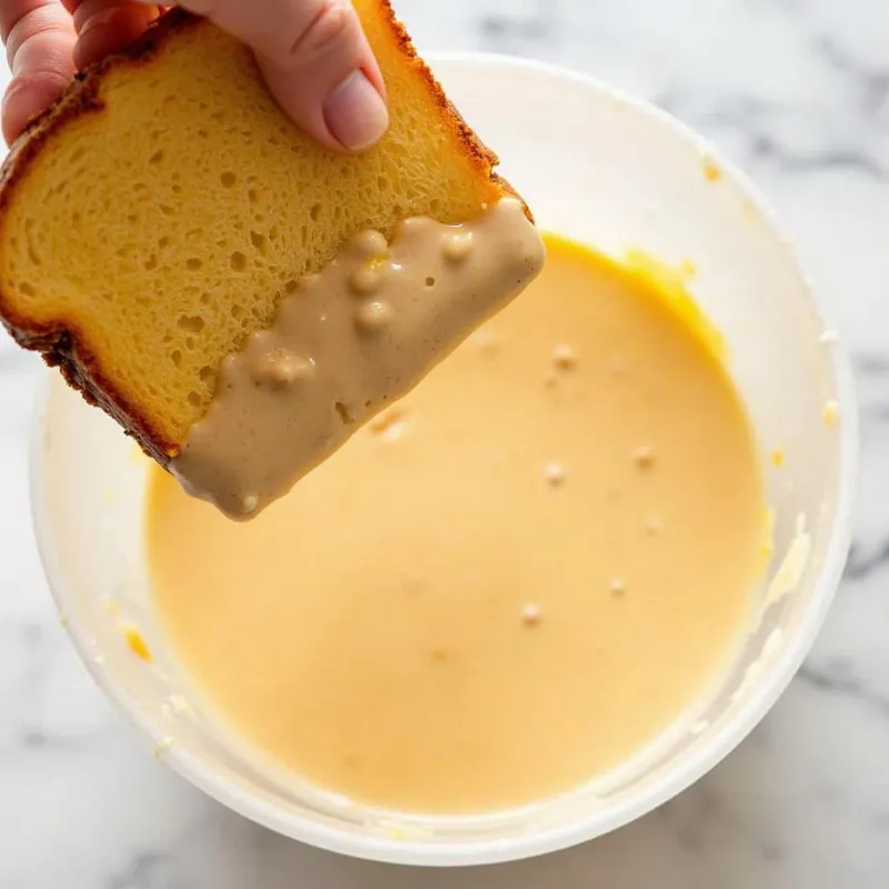 Soaking Bread in Batter