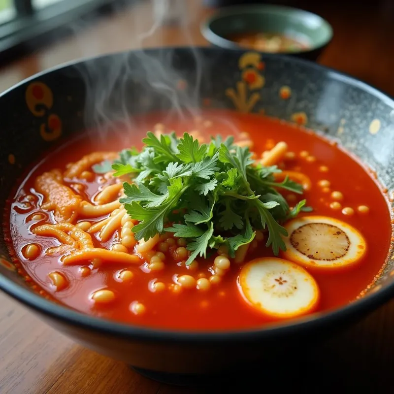 Spicy Vegan Kimchi Ramen with Vegetables