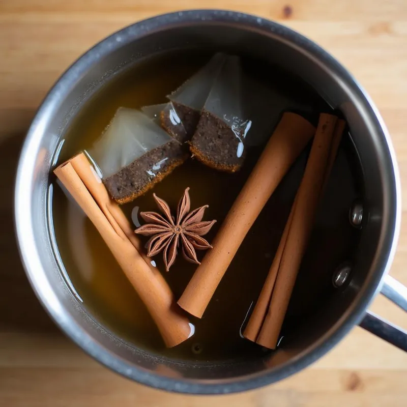 Steeping black tea with spices for a more robust flavor