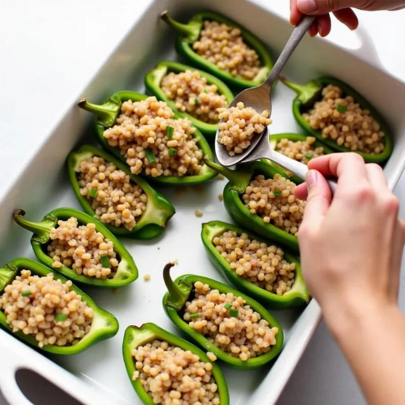 Stuffing Poblano Peppers