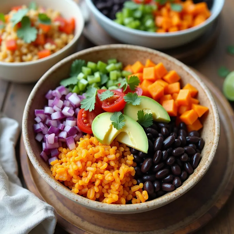 Sweet potato and black bean burrito bowls