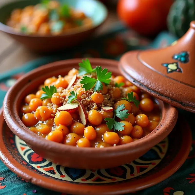 Sweet Potato and Chickpea Tagine in a Crockpot