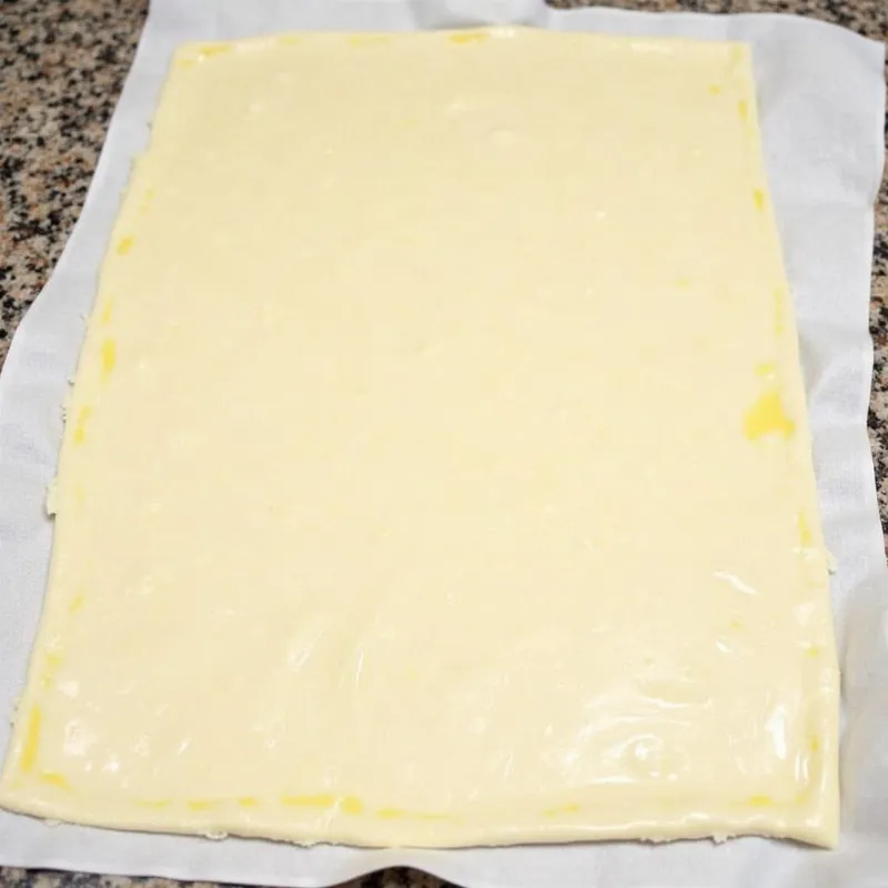 Thawed vegan phyllo dough covered with a damp towel