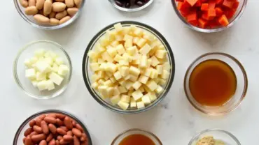 Various ingredients for vegan three bean chili