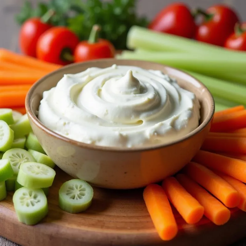 Vegan tofu cream cheese served as a dip