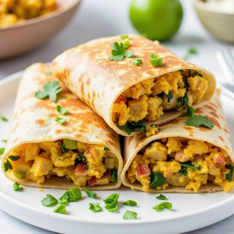 Vegan Tofu Scramble Breakfast Burritos