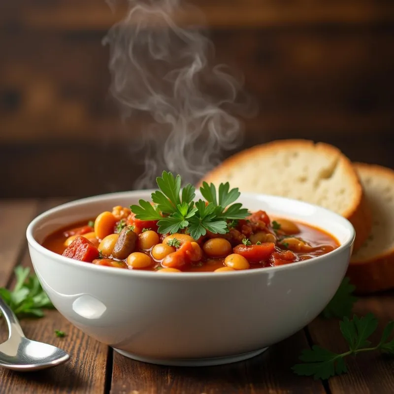 Vegan 15 Bean Soup Serving Suggestion