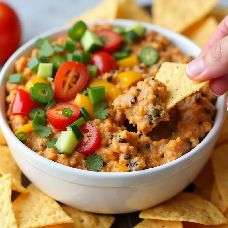 Vegan 7 Layer Dip Serving