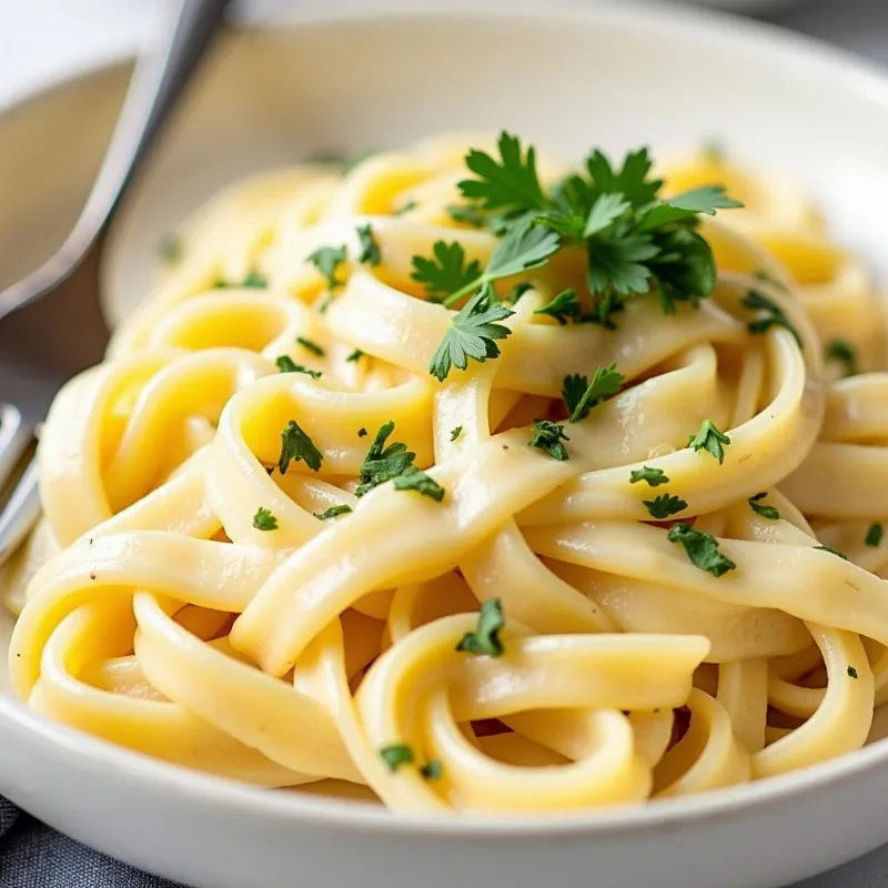 Vegan alfredo with pasta