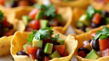 Vegan Avocado and Black Bean Salsa Cups