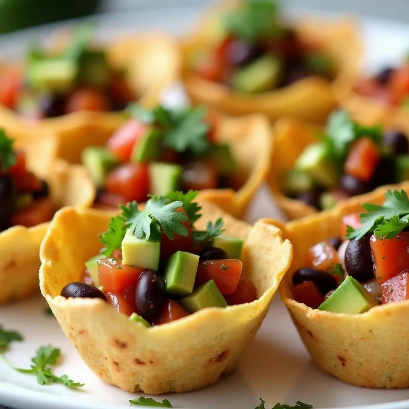 Vegan Avocado and Black Bean Salsa Cups