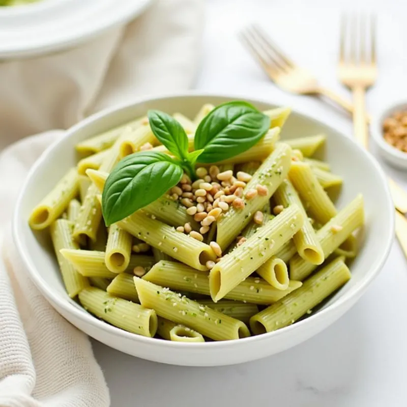 Creamy Vegan Avocado Pesto Penne Pasta