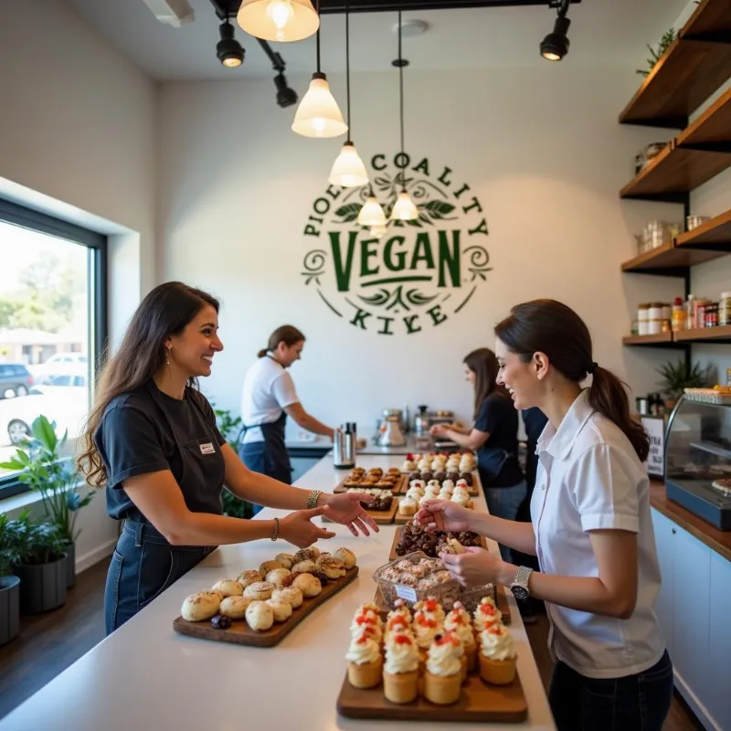 Interior of a vegan bakery in San Diego